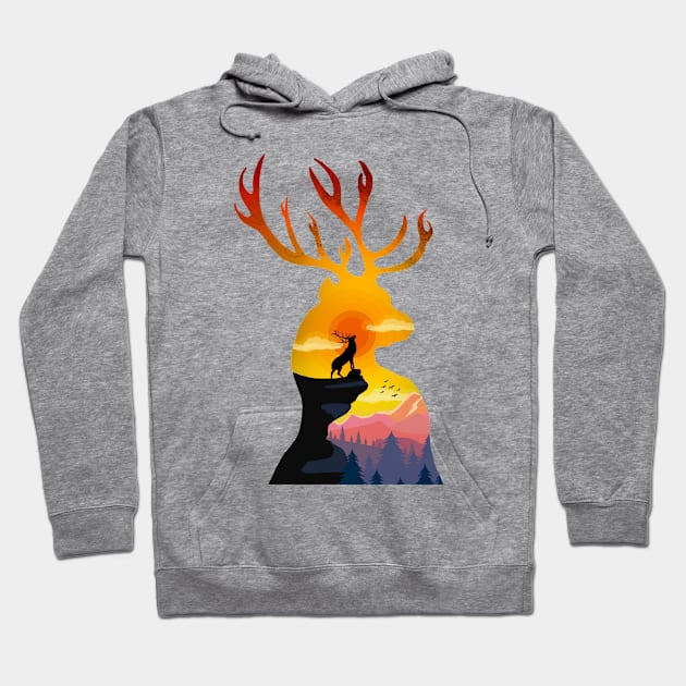 Deer singing Hoodie by NiceAndBetter Studio.